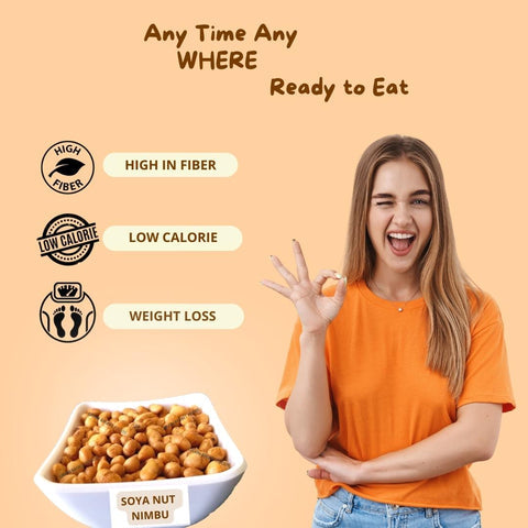 Healthy Master Roasted Soya Nuts | Lemon |Nimbu Flavour